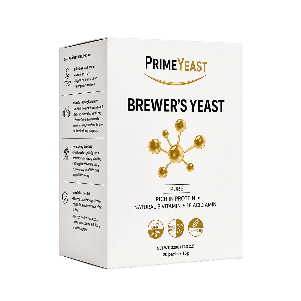 PrimeYeast Brewer's Yeast – Pure – Box of 20 sachets (320g)